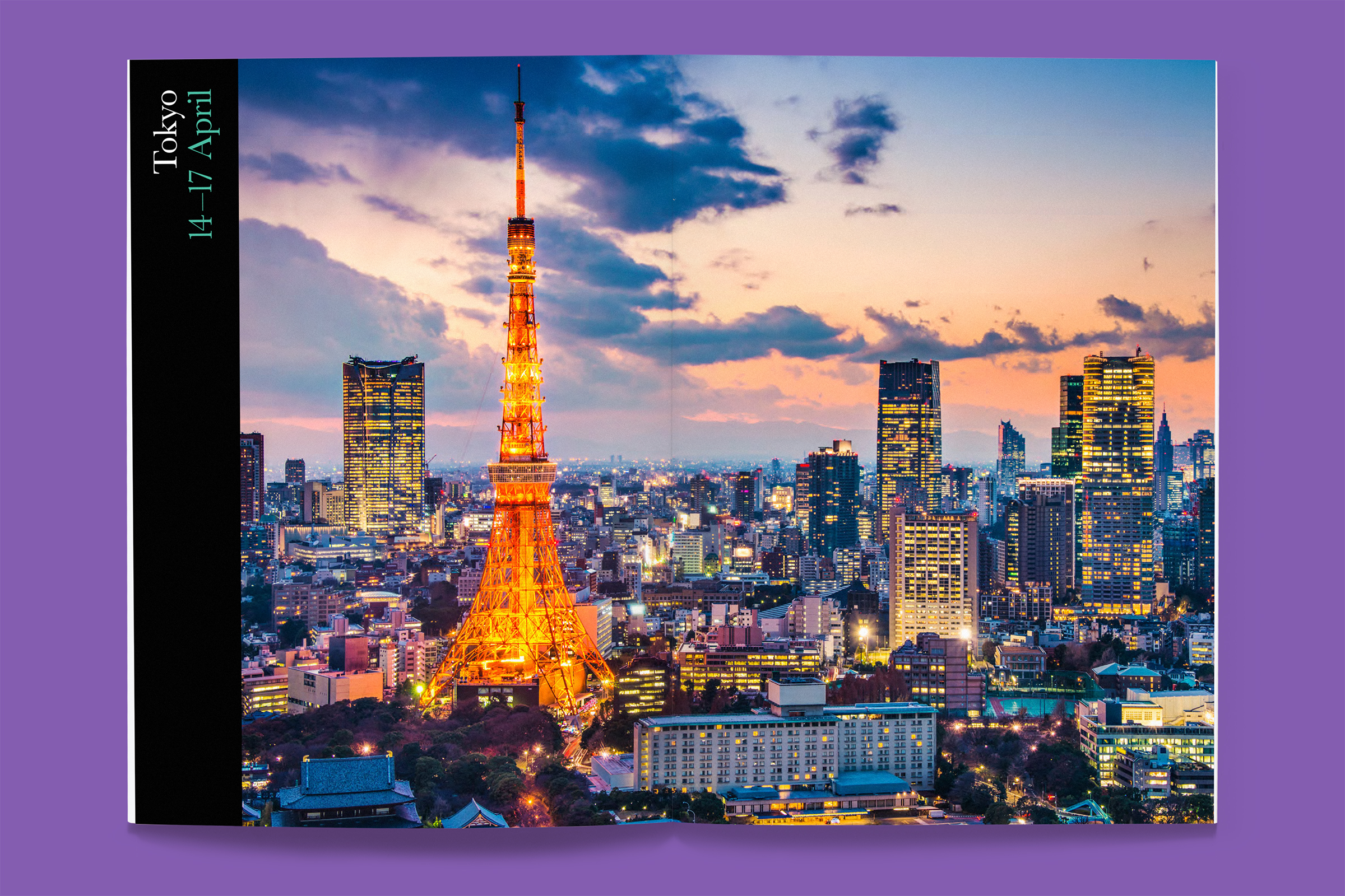 Top-down photo of a section opening spread